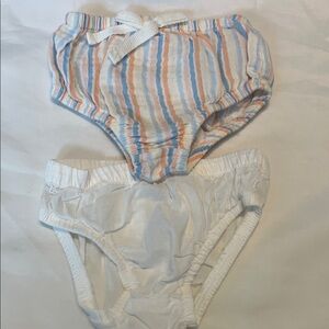 “Bundle 10/$13” baby bgosh 6M Striped and White baby girl bloomers lot